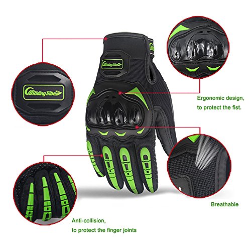 LKN - 1 par de guantes para moto, protección para hacer deporte y montar en bicicleta de montaña, Hombre, A020038-green-L, verde, large
