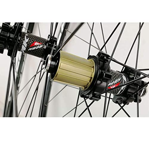 lkpqdwqz 26 27.5 29 Pulgadas Juego de Ruedas MTB Eje pasante Bicicleta de montaña Rueda Delantera y Trasera Freno de Disco Bicicleta de Carretera Mate 8 9 10 11 12 Velocidad 24 Orificios (Color: Negr