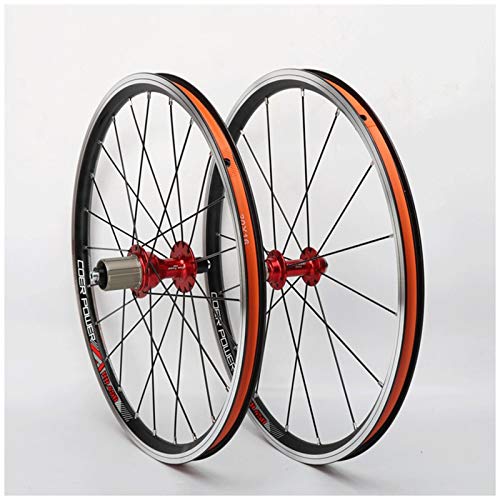 Llanta de bicicleta BMX 406 RIM 20 pulgadas de bicicleta rueda de ruedas freno de borde rápido bicicleta frente y trasero rueda trasera 7/8/9/10 Cassette de velocidad ( Color : BLACK , Size : 20" )