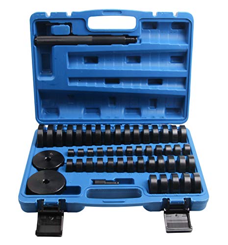 LLCTOOLS Kfz Dog 50 piezas Rodamientos de rueda, arandelas de montaje, arandelas de sellado radial, bujes, extractores para montaje y desmontaje