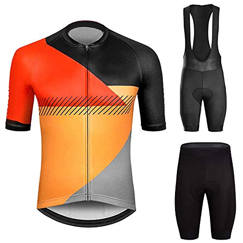 LLYY Conjunto de Maillot de Ciclismo, Maillot de Ciclismo Transpirable del Equipo Profesional, Ciclismo, Ropa, Pantalones Cortos con Tirantes, Trajes, Ropa de Bicicleta-4_XS