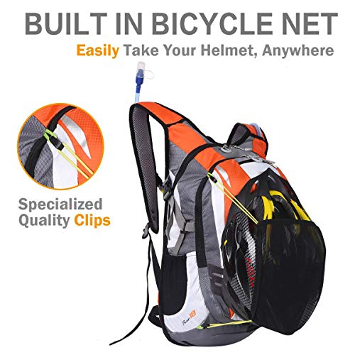 Local Lion 18L Mochila de Ciclismo Hidratación de Deportes al Aire Libre de Senderismo Excursion Multifuncional Nylon para Unisex Color Naranja