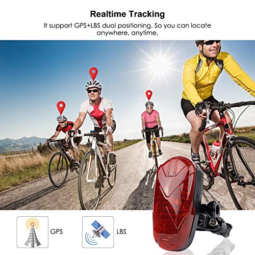 Localizador GPS para Bicicleta,Rastreador GPS Carro de Bebé Tiempo Real Antirrobo SOS Impermeable Tiempo Real GPS con LED Gratuita App TK906