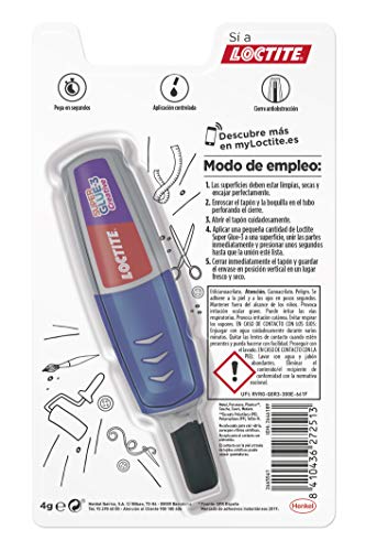 Loctite Super Glue-3 Creative Pen, adhesivo transparente con forma de bolígrafo, pegamento instantáneo y universal antigoteo, fácil de usar y de gran precisión, 1x3 g