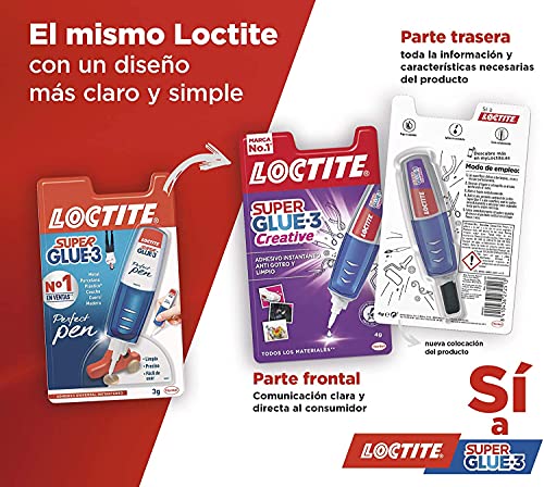 Loctite Super Glue-3 Creative Pen, adhesivo transparente con forma de bolígrafo, pegamento instantáneo y universal antigoteo, fácil de usar y de gran precisión, 1x3 g