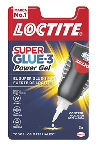 Loctite Super Glue-3 Power Flex formato gel control, adhesivo instantáneo, 3gr