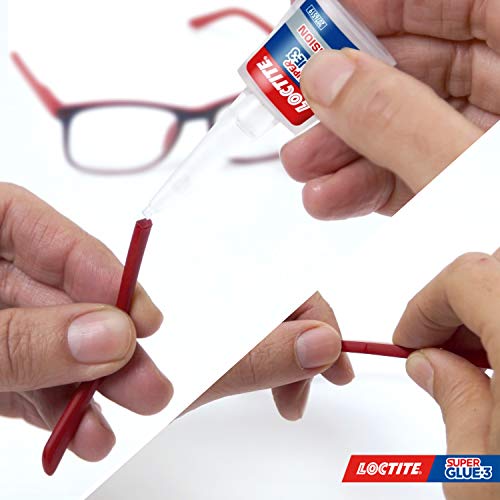 Loctite Super Glue-3 Precisión, pegamento transparente de máxima precisión, pegamento instantáneo triple resistente, adhesivo universal con goteo fácil de regular, 1x10 g