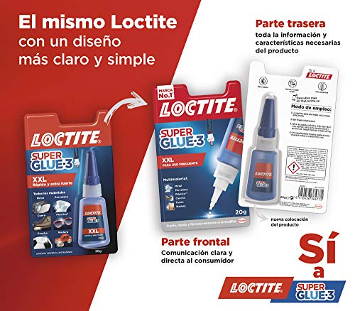 Loctite Super Glue-3 XXL, pegamento universal triple resistencia, adhesivo para uso intensivo, pegamento instantáneo, transparente y extrafuerte, 1x20 g