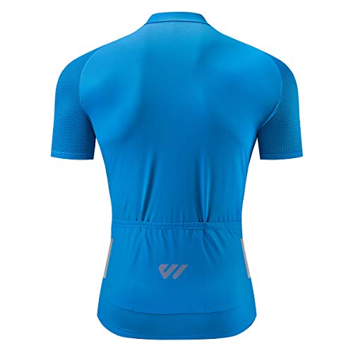 logas Maillot de ciclismo para hombre manga corta MTB camisa con bolsillos transpirable bicicleta superior