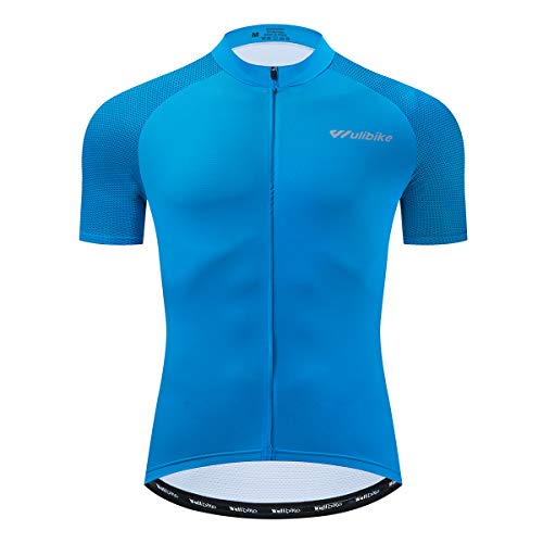 logas Maillot de ciclismo para hombre manga corta MTB camisa con bolsillos transpirable bicicleta superior