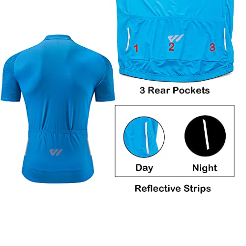 logas Maillot de ciclismo para hombre manga corta MTB camisa con bolsillos transpirable bicicleta superior