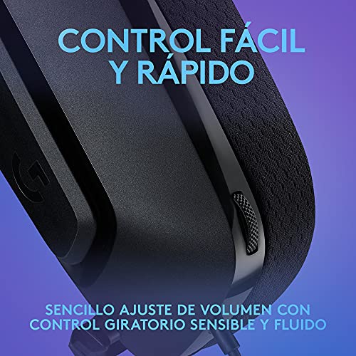 Logitech G335 Auriculares con Cable para Gaming, Micrófono Volteable, Jack de 3.5mm, Almohadillas de espuma viscoelástica, compatible con PC, PlayStation, Xbox, Nintendo Switch - Negro