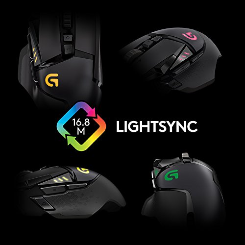 Logitech G502 Proteus Spectrum Ratón Gaming con Cable RGB Personalizable, Seguimiento Óptico 12.000 DPI, Peso Personalizable, 11 Botones Programables, PC/Mac, Negro