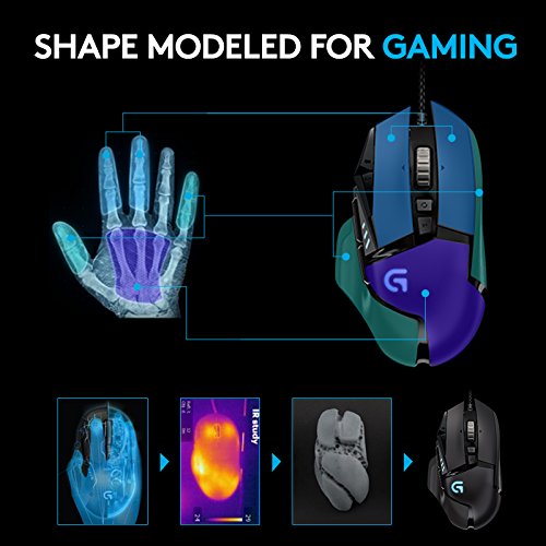 Logitech G502 Proteus Spectrum Ratón Gaming con Cable RGB Personalizable, Seguimiento Óptico 12.000 DPI, Peso Personalizable, 11 Botones Programables, PC/Mac, Negro