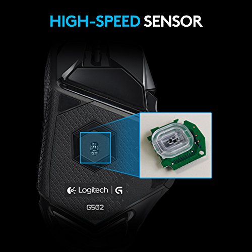 Logitech G502 Proteus Spectrum Ratón Gaming con Cable RGB Personalizable, Seguimiento Óptico 12.000 DPI, Peso Personalizable, 11 Botones Programables, PC/Mac, Negro