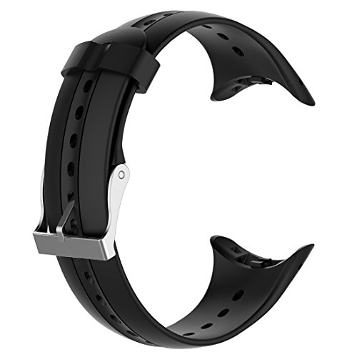 LOKEKE Correa de repuesto de silicona para reloj inteligente Garmin Swim Watch, color negro