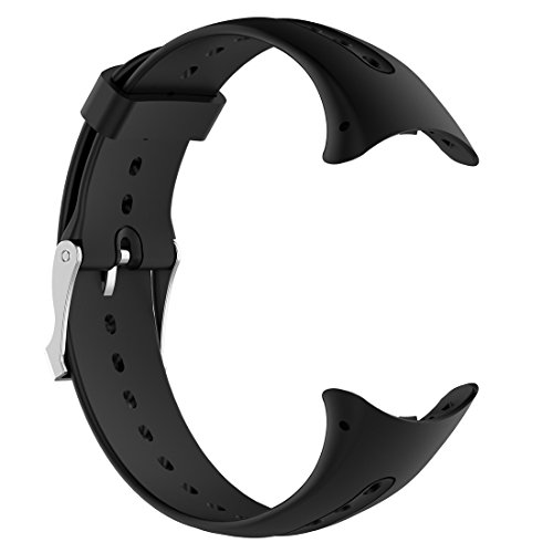 LOKEKE Correa de repuesto de silicona para reloj inteligente Garmin Swim Watch, color negro