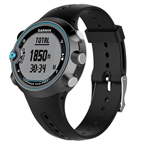 LOKEKE Correa de repuesto de silicona para reloj inteligente Garmin Swim Watch, color negro