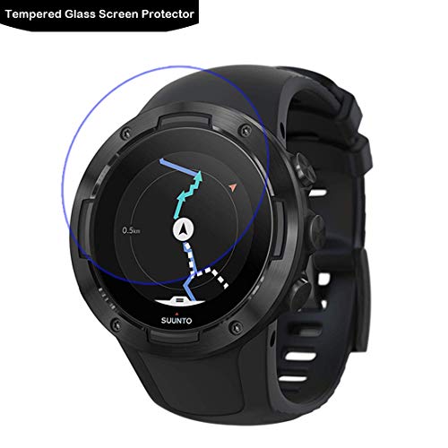 LOKEKE Protector de pantalla de cristal templado premium para reloj Suunto 5, fabricado en cristal real