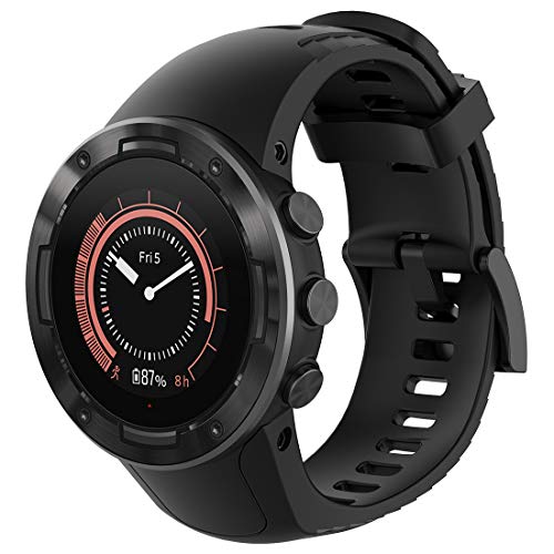 LOKEKE Suunto 5 - Correa de silicona de repuesto para Suunto 5 (silicona negra)