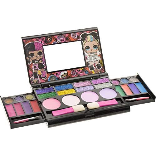 L.O.L Surprise! Townley Girl Set Cosmético Compacto Con Espejo 14 Brillos De Labios, 4 Brillos Corporales, 4 Pinceles, Colorido, Portátil, Plegable, Maquillaje, Kit De Belleza Para Niñas|