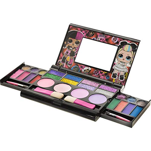 L.O.L Surprise! Townley Girl Set Cosmético Compacto Con Espejo 14 Brillos De Labios, 4 Brillos Corporales, 4 Pinceles, Colorido, Portátil, Plegable, Maquillaje, Kit De Belleza Para Niñas|