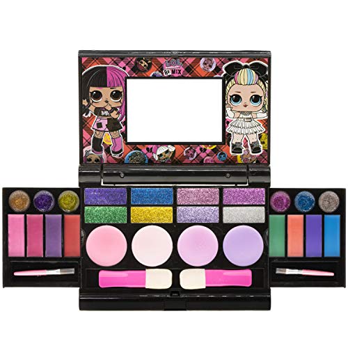 L.O.L Surprise! Townley Girl Set Cosmético Compacto Con Espejo 14 Brillos De Labios, 4 Brillos Corporales, 4 Pinceles, Colorido, Portátil, Plegable, Maquillaje, Kit De Belleza Para Niñas|