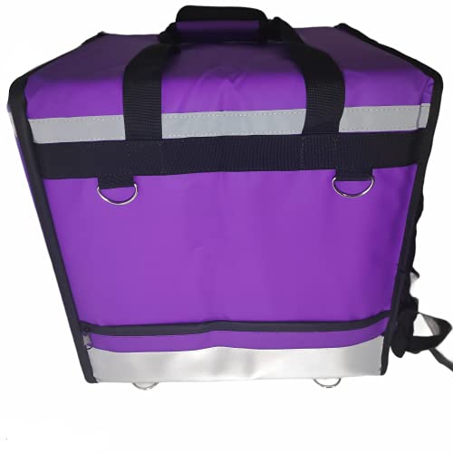 Lollipoper: Mochila de Reparto Isotérmica 42x42x42 cm (medida interior) para Entrega de Pedidos de Comida en Moto y bicicleta, Morada y Negra, Pizza,Hamburguesa, Bebida, Impermeable.