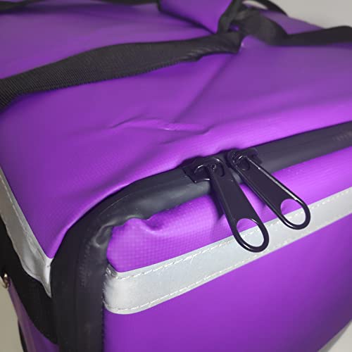 Lollipoper: Mochila de Reparto Isotérmica 42x42x42 cm (medida interior) para Entrega de Pedidos de Comida en Moto y bicicleta, Morada y Negra, Pizza,Hamburguesa, Bebida, Impermeable.