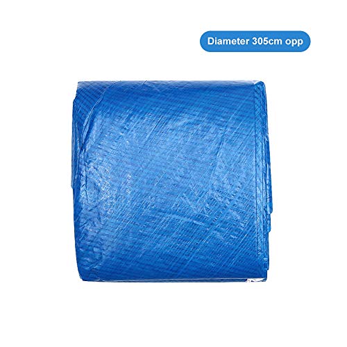 Lona de protección para tubular, 305 cm, color azul redondo, cubierta de piscina, marco impermeable, cubierta de piscina antipolvo, piscina sobre la parte superior del tejido plegable portátil