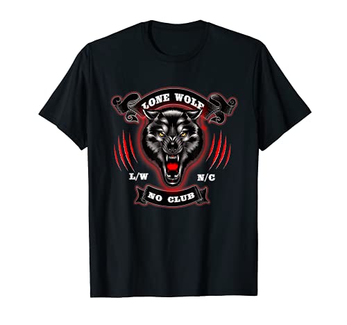 Lone Wolf No Club Biker Cruiser Camiseta