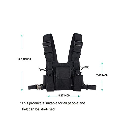 Longzhuo Chest Rig Bag Hip Hop Streetwear - Ri?onera funcional para hombre, bolsillos ajustables