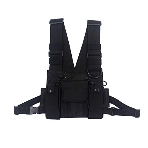 Longzhuo Chest Rig Bag Hip Hop Streetwear - Ri?onera funcional para hombre, bolsillos ajustables