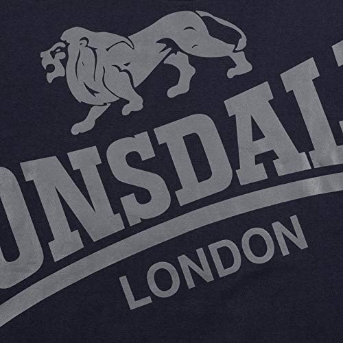 Lonsdale Watton- Camiseta Clásica Azul Marino para Hombre - Regular Fit Lion Logo, XL