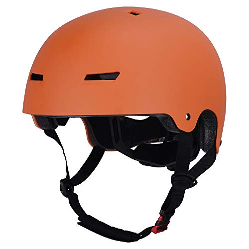 LOOGU Casco de monopatín, BMX, 3 tamaños (54 – 61 cm) Casco de bicicleta para niños, jóvenes, adultos, casco deportivo – con certificado CPSC, color naranja, tamaño S (50-54cm)