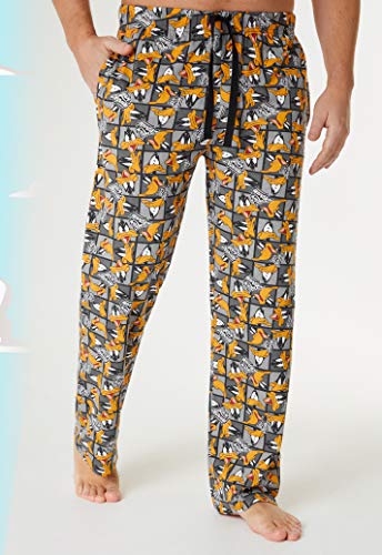 Looney Tunes Pantalon Pijama Hombre, Pijama Hombre Invierno 100% Algodon con el Personaje Pato Lucas, Regalos Originales para Hombre Adolescente Talla S-3XL (Gris, L)