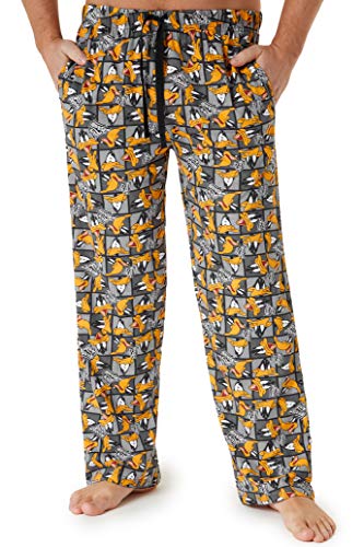 Looney Tunes Pantalon Pijama Hombre, Pijama Hombre Invierno 100% Algodon con el Personaje Pato Lucas, Regalos Originales para Hombre Adolescente Talla S-3XL (Gris, L)