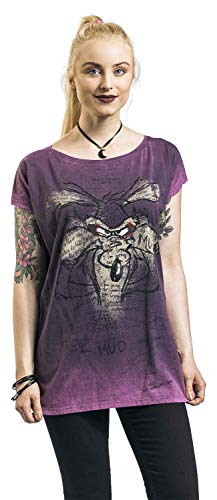 Looney Tunes Wile E. Coyote - Genius Mujer Camiseta Lila XS, 100% algodón, Ancho