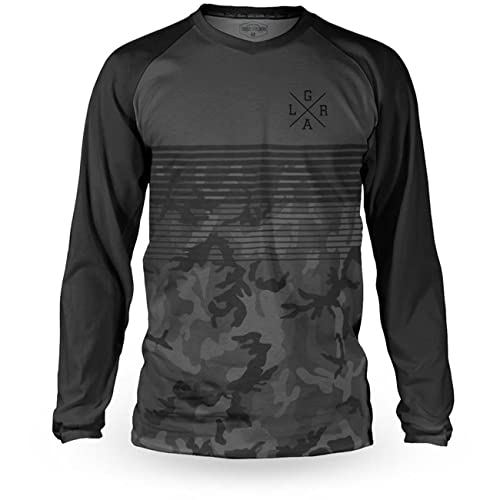Loose Riders Camiseta de manga larga para MTB, diseño de camuflaje, color gris