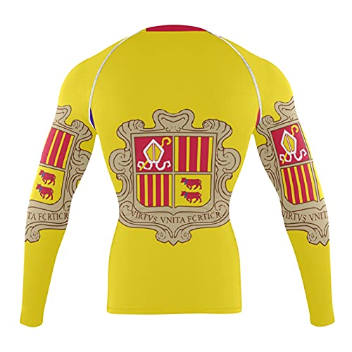 LORDWEY Andorra Flag - Camiseta de compresión de manga larga para hombre, multicolor, XL