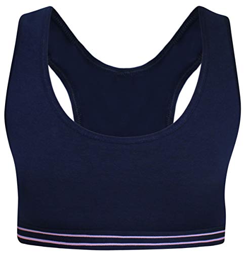 LOREZA 5 Top Interior para niña - Sujetador Deportivo Infantil - Modelo 1 - Pack de 5-12-13 años