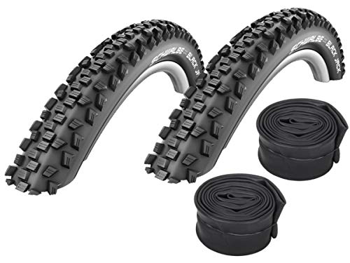 Lot de 2 pneus Schwalbe Black Jack 26 x 2,00/50-559 + Valve Conti SCHLÄUCHE