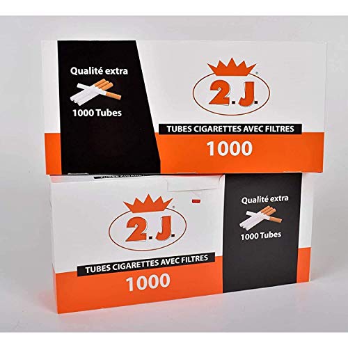 Lote de 4000 tubos de cercado extra en su caja, 4 cajas de 1000 tubos de altísima gama con filtro de la marca francesa, paso a carecer para el fumador de tabaco a enrollar o Tuber