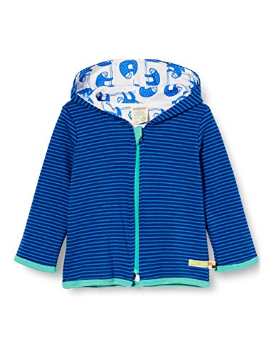 loud + proud Reversible Hooded Jacket Organic Cotton Chaqueta, Azul (Ultramarine Ul), 74/80 para Bebés