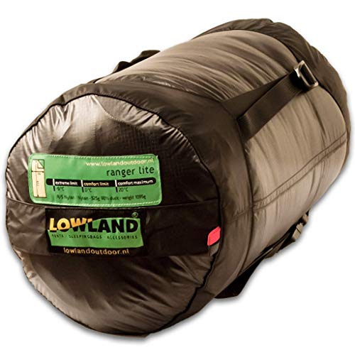 LOWLAND OUTDOOR® Ranger Lite - Saco de Dormir de plumón (210 x 80 cm), Color Rojo