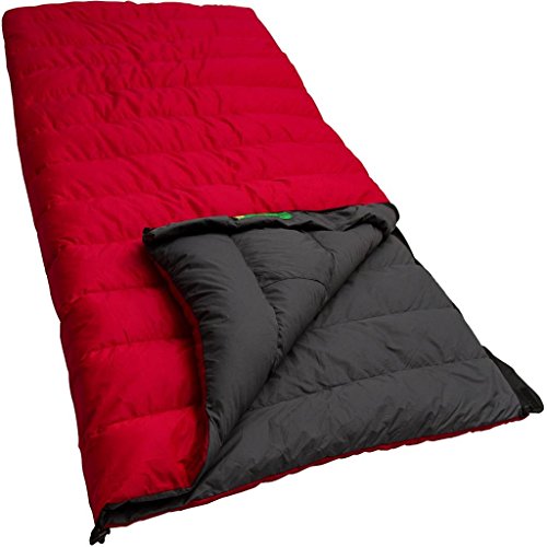 LOWLAND OUTDOOR® Ranger Lite - Saco de Dormir de plumón (210 x 80 cm), Color Rojo