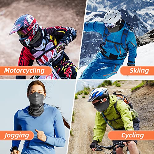 L&P Medio pasamontañas, transpirable, para correr, bicicleta, motocicleta, protección UV, máscara facial, máscara de moto, máscara de esquí, pasamontañas, braga para el cuello Negro S-M