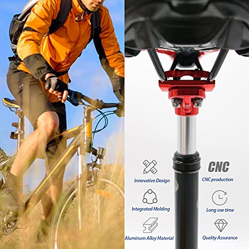 LS LETONG SINIAN Tija de sillín con suspensión, Tija Suspension MTB, tija telescopica Aluminio Diámetro 27.2mm /30.9mm / 31.6mm, X 350mm, Adecuado para Bicicletas de Ciudad y MTB Bicicletas