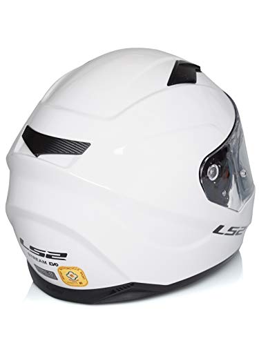 LS2 Casco de moto STREAM EVO Blanco, Blanco, S