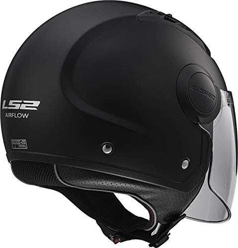 LS2, casco moto jet Airflow negro mate, XL